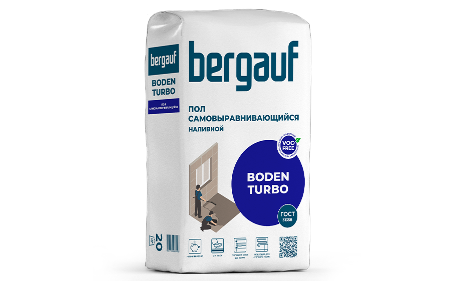 Самовыравнивающийся пол Bergauf BODEN TURBO, 20 кг