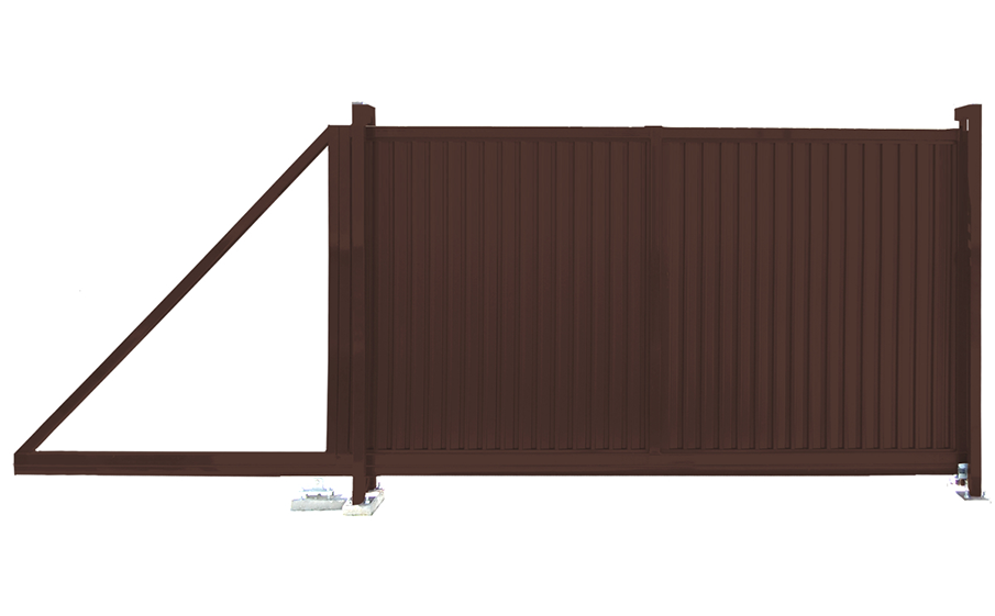 Откатные ворота Grand Line Estet, RAL 8017, 2000*3500 мм