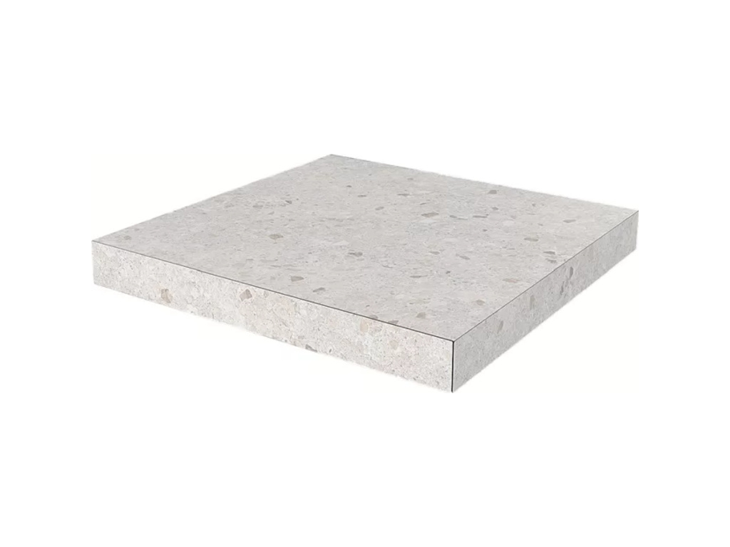 Ступень угловая клееная KERAMA MARAZZI Терраццо бежевый светлый необрезная, 330*330*9 мм