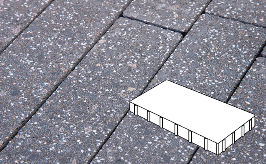 Плитка тротуарная Готика, Granite FINERRO, Плита Б.6.П.10 без фаски, Ильменит, 600*200*100 мм