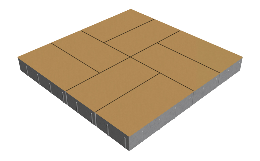 Плитка тротуарная SteinRus Грас Б.4.П.8, гладкая, бежевый, 400*200*80 мм