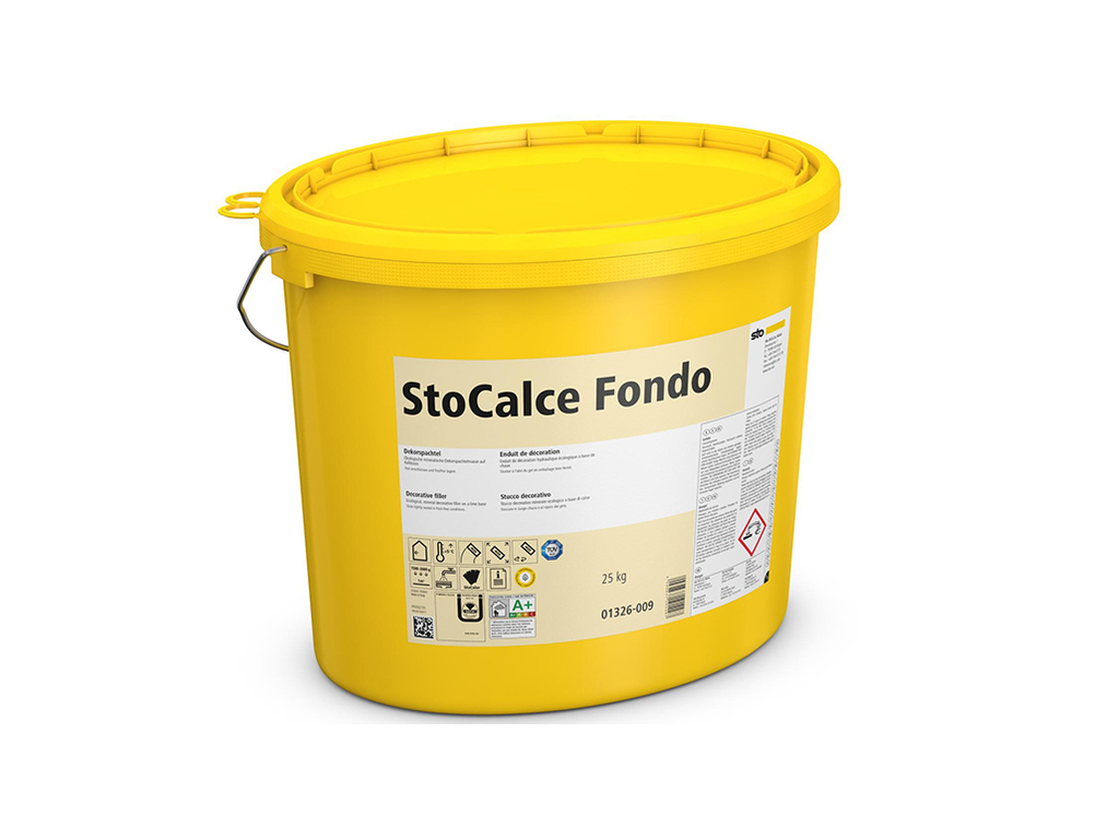 Минеральная декоративная шпаклевка StoCalce Fondo naturweiss белая, 25 кг