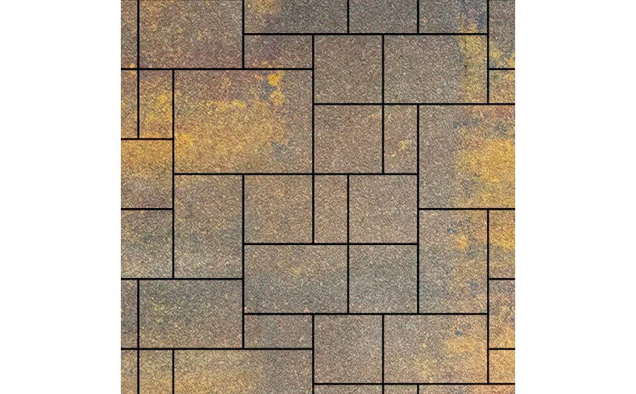 Плитка тротуарная SteinRus Инсбрук Альпен Б.7.Псм.6 Native, ColorMix Тоскана, толщина 60 мм