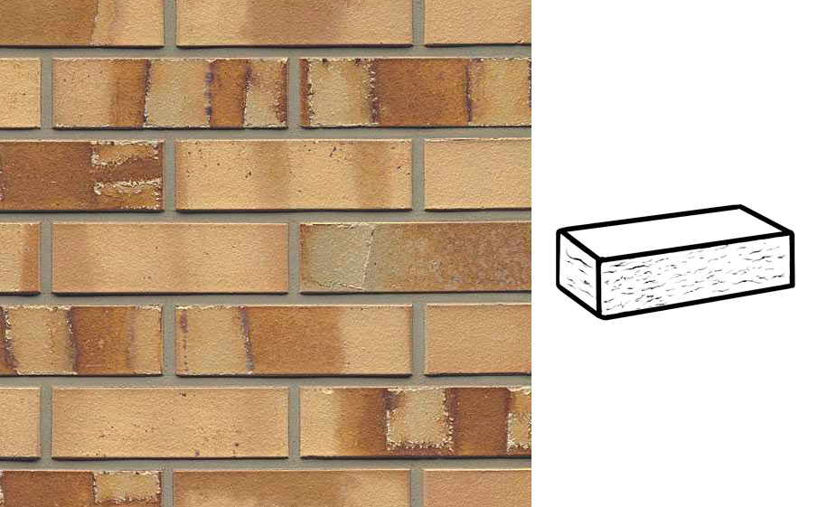 Кирпич клинкерный Muhr 06 S Hellbraun-bunt Spezial рустик, 240*55*71 мм