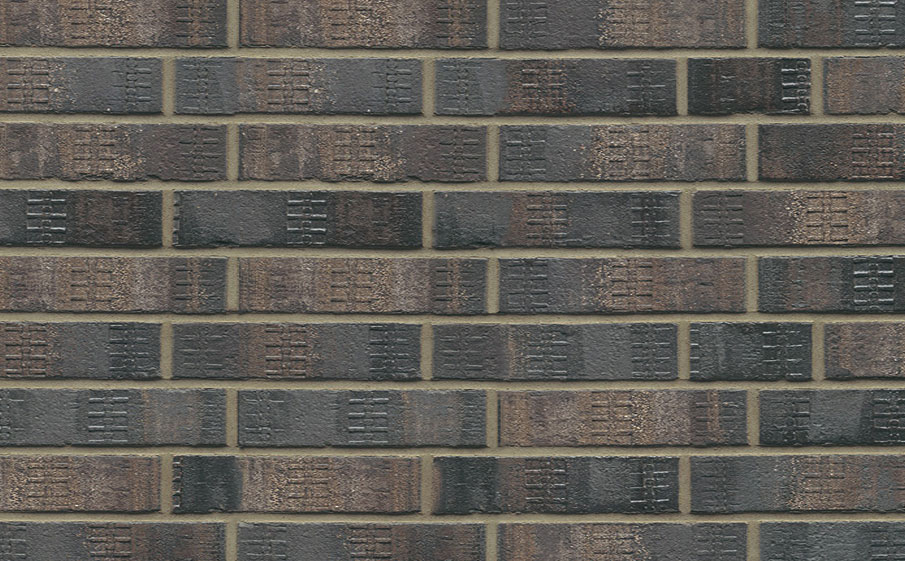 Кирпич клинкерный Muhr 15 F Schwarz-bunt Edelglanz bes. Fuss., 240*115*52 мм