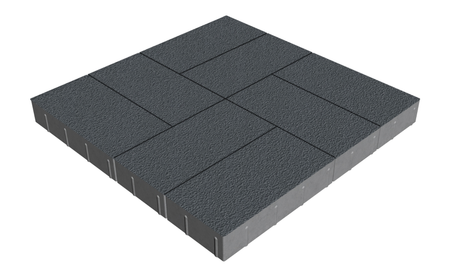 Плитка тротуарная SteinRus Грас Б.4.П.8, Native, графит, 400*200*80 мм