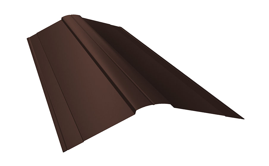 Планка конька фигурного 150*150 мм Grand Line Satin Matt TX RAL 8017, 3 м