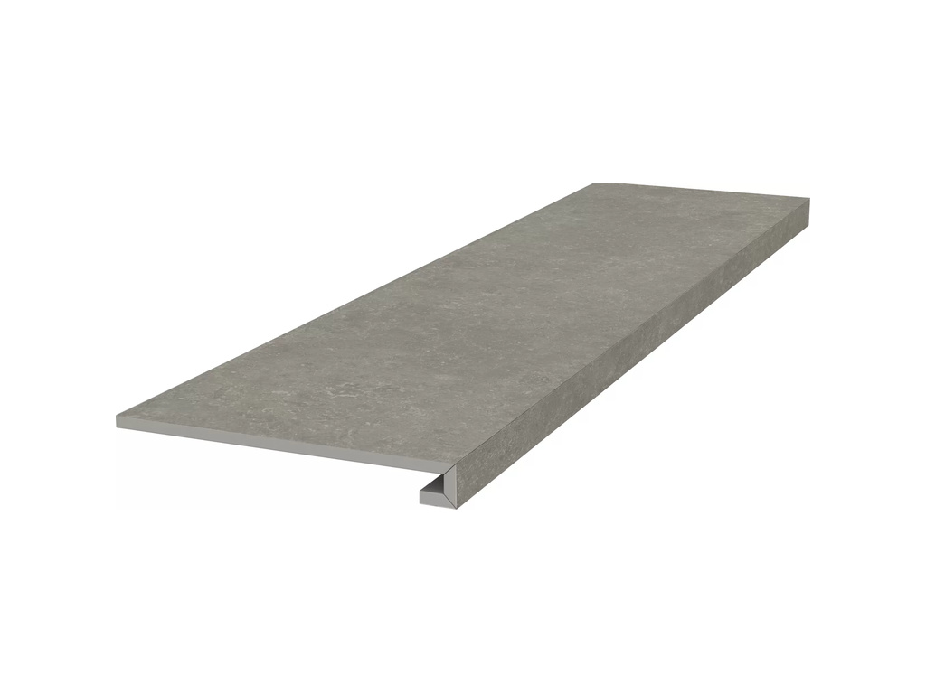 Ступень клееная фронтальная KERAMA MARAZZI Касабланка HP серый обрезная, 1195*330*9 мм