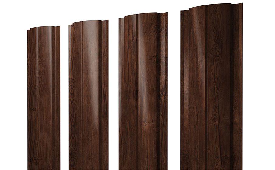 Штакетник Полукруглый Slim 0,45 Print Elite Cherry Wood TwinColor