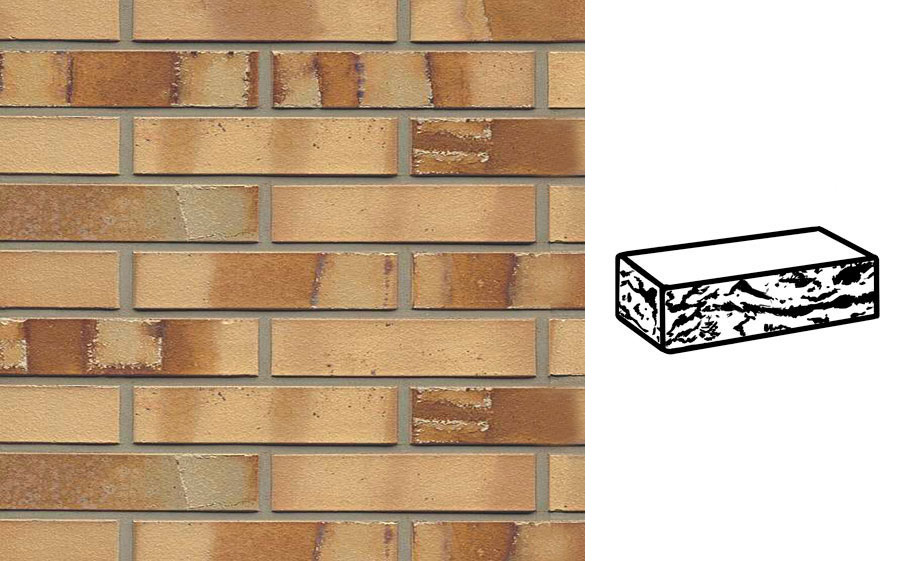 Кирпич клинкерный Muhr 06S Hellbraun-bunt Spezial готик, 240*115*52 мм