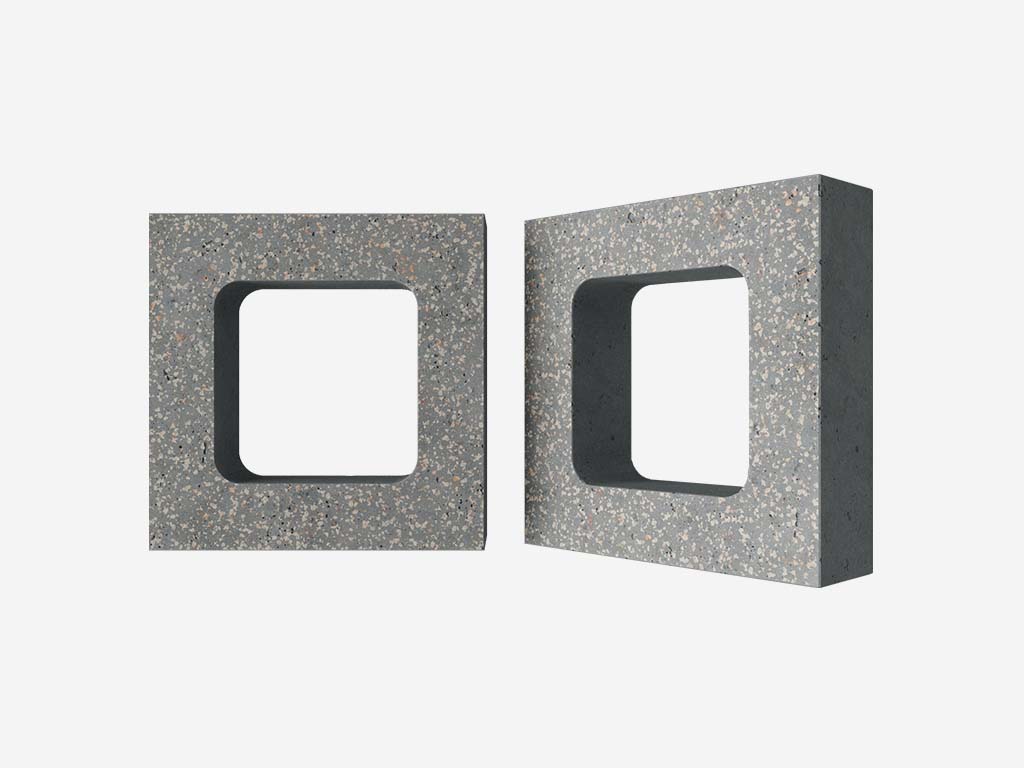 Декоративный бриз-блок Mesterra Кобого / Cobogo 0401, серый LUX, 250*250*70 мм