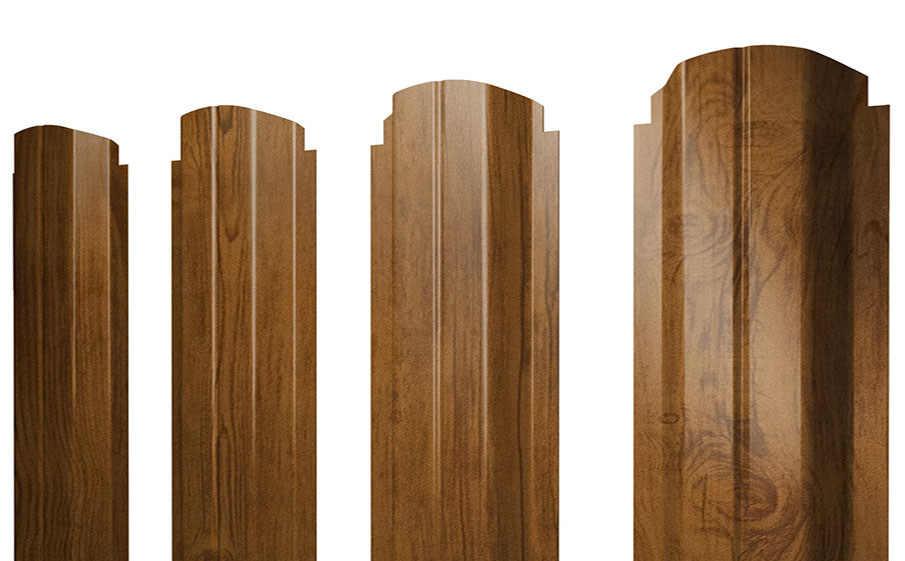 Штакетник П-образный А фигурный Print Premium Golden Wood