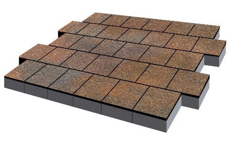 Плитка тротуарная SteinRus, Валенсия Б.3.К.8, Native, ColorMix Штайнрус, 300*300*80 мм