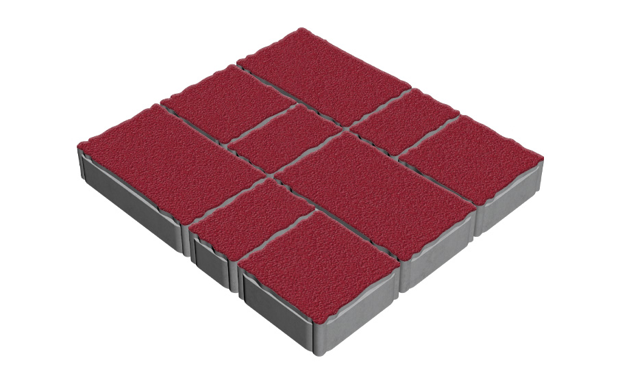 Плитка тротуарная SteinRus Старый город Штайн Б.2.Фсм.6, Native, винный, толщина 60 мм