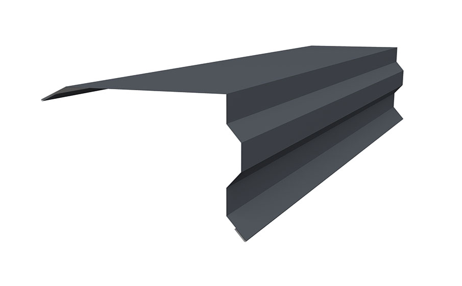 Планка торцевая фигурная 100*85 мм Grand Line Rooftop Бархат RAL 7024, 2 м