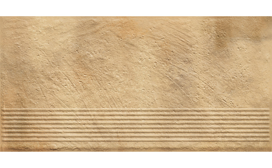 Клинкерная ступень с насечками Paradyz Eremite Sand, 600*300*8,5 мм