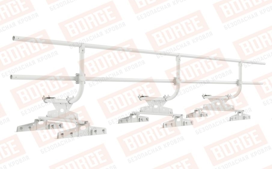 Кровельное ограждение Borge для монтажа параллельно фальцу оцинкованное RAL 9003, 300*60 см