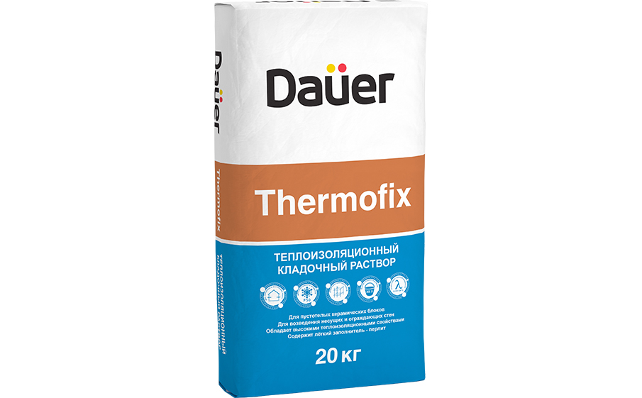 Теплоизоляционный кладочный раствор Dauer THERMOFIX, зимний, 40 кг