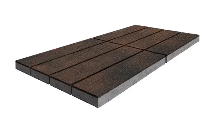 Плитка тротуарная SteinRus, Гранада Б.7.П.8 Native, ColorMix Бомонт, 600*200*80 мм