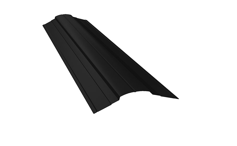 Планка конька фигурного 70*70 мм Grand Line Rooftop Бархат RAL 9005, 2 м