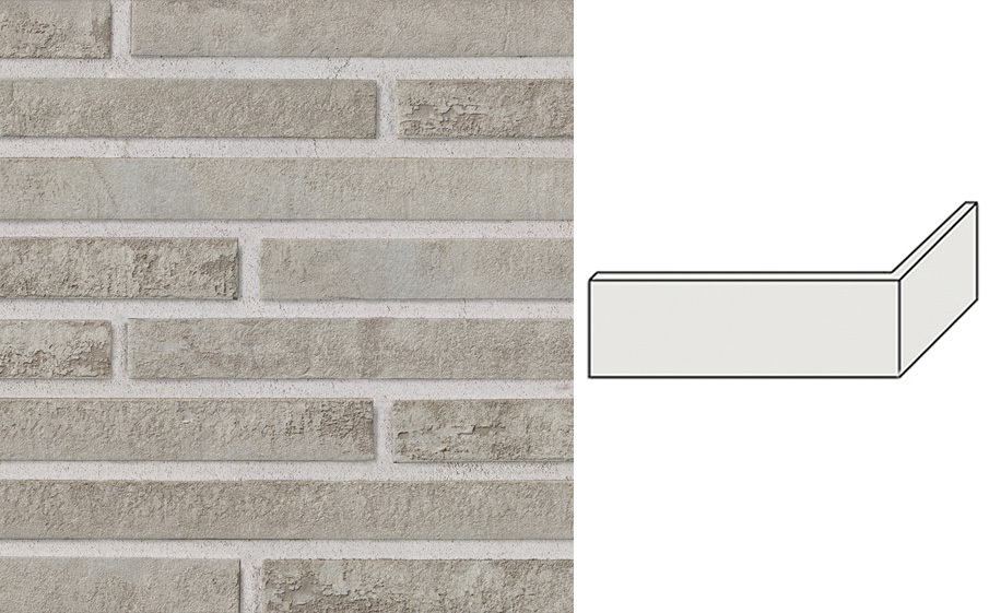 Клинкерная плитка угловая Stroeher Riegel 50, 452 silber-grau, 240*115*52*14 мм