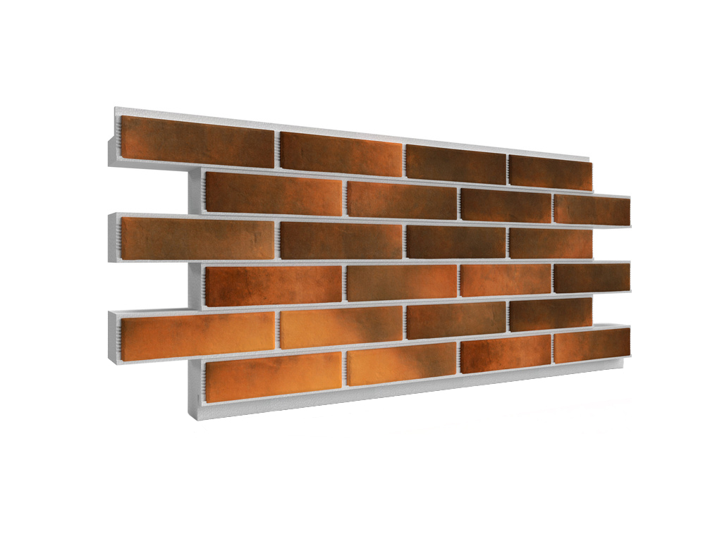 Термопанель ППС с клинкерной плиткой толщиной 8,5 мм BestPoint Retro Curry 1145*470*60 мм