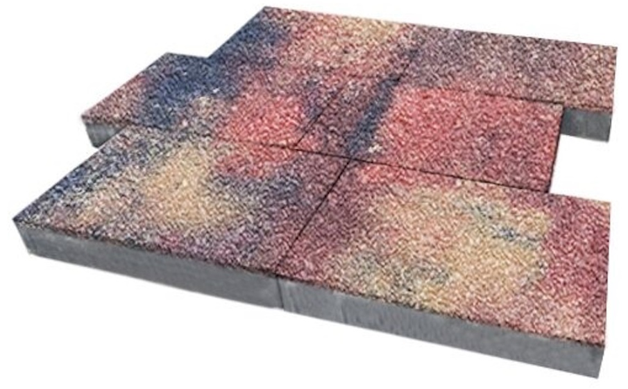 Плитка тротуарная SteinRus Парк Плейс Б.3.П.8 Native, ColorMix Оригон, 600*300*80 мм