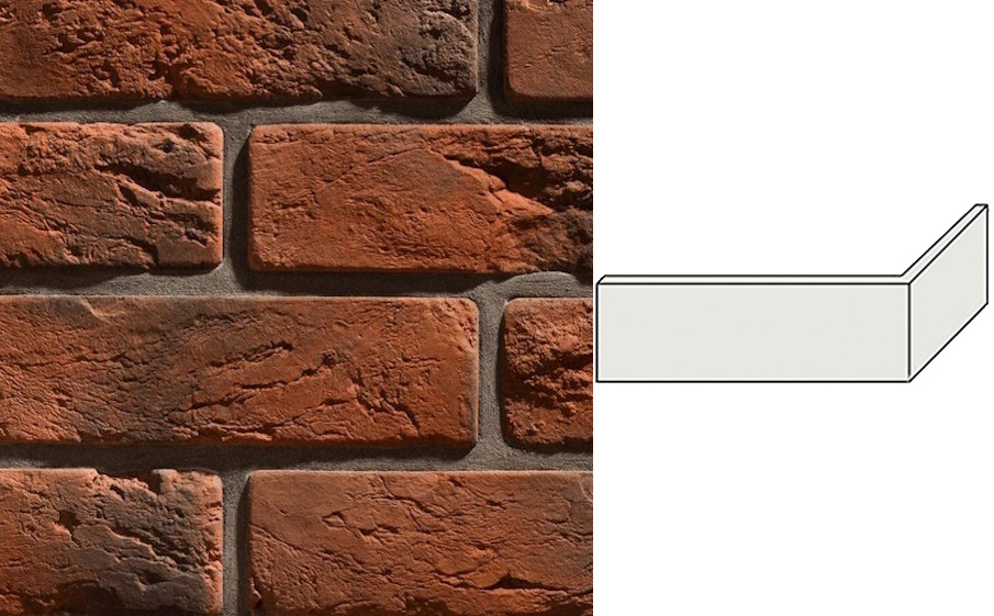 Декоративный кирпич Leonardo Stone угловой элемент Лион 190/90*65*13 мм 767