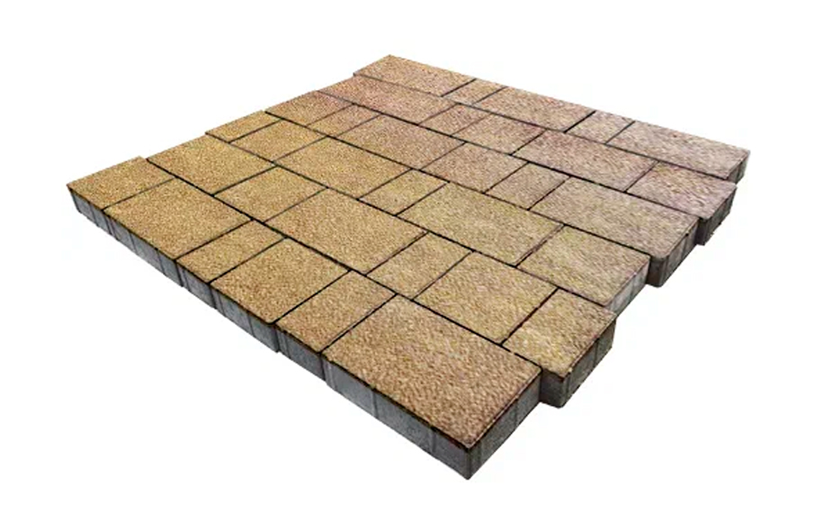 Плитка тротуарная SteinRus Бергамо А.6.Псм.4, Antico, ColorMix Брайс, толщина 40 мм