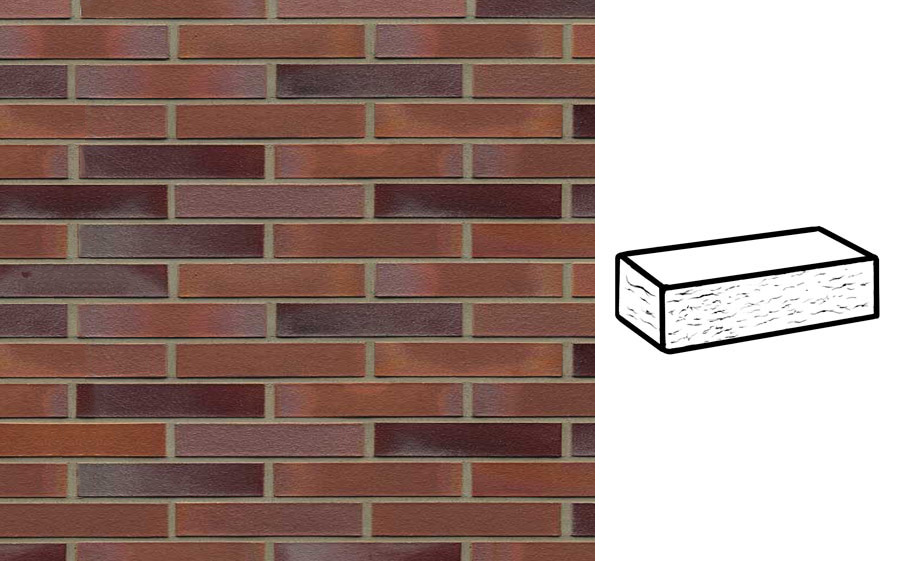 Кирпич клинкерный Muhr 14 Rotblau-bunt рустик, 240*90*40 мм