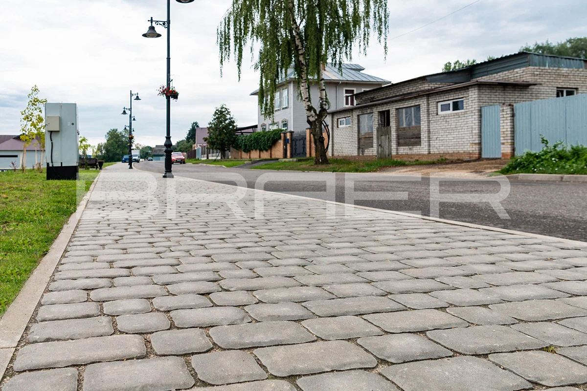 Плитка тротуарная BRAER Ривьера серый, 132*60 мм