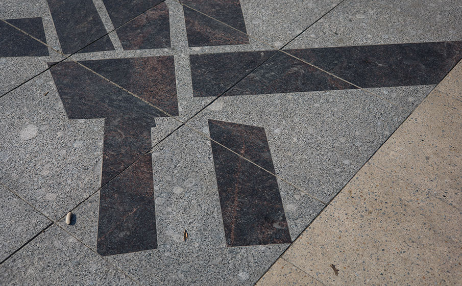 Плитка тротуарная Готика Granite FINERRO, Квадрат Б.5.К.8, Порфир 500*500*80 мм