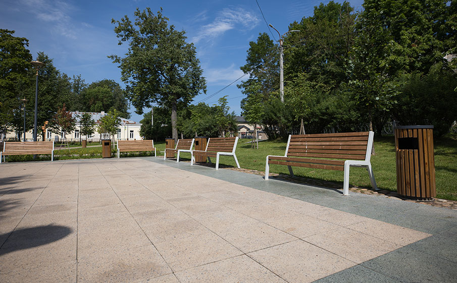 Плитка тротуарная Готика Granite FINERRO, Квадрат Б.5.К.8, Павловское 500*500*80 мм