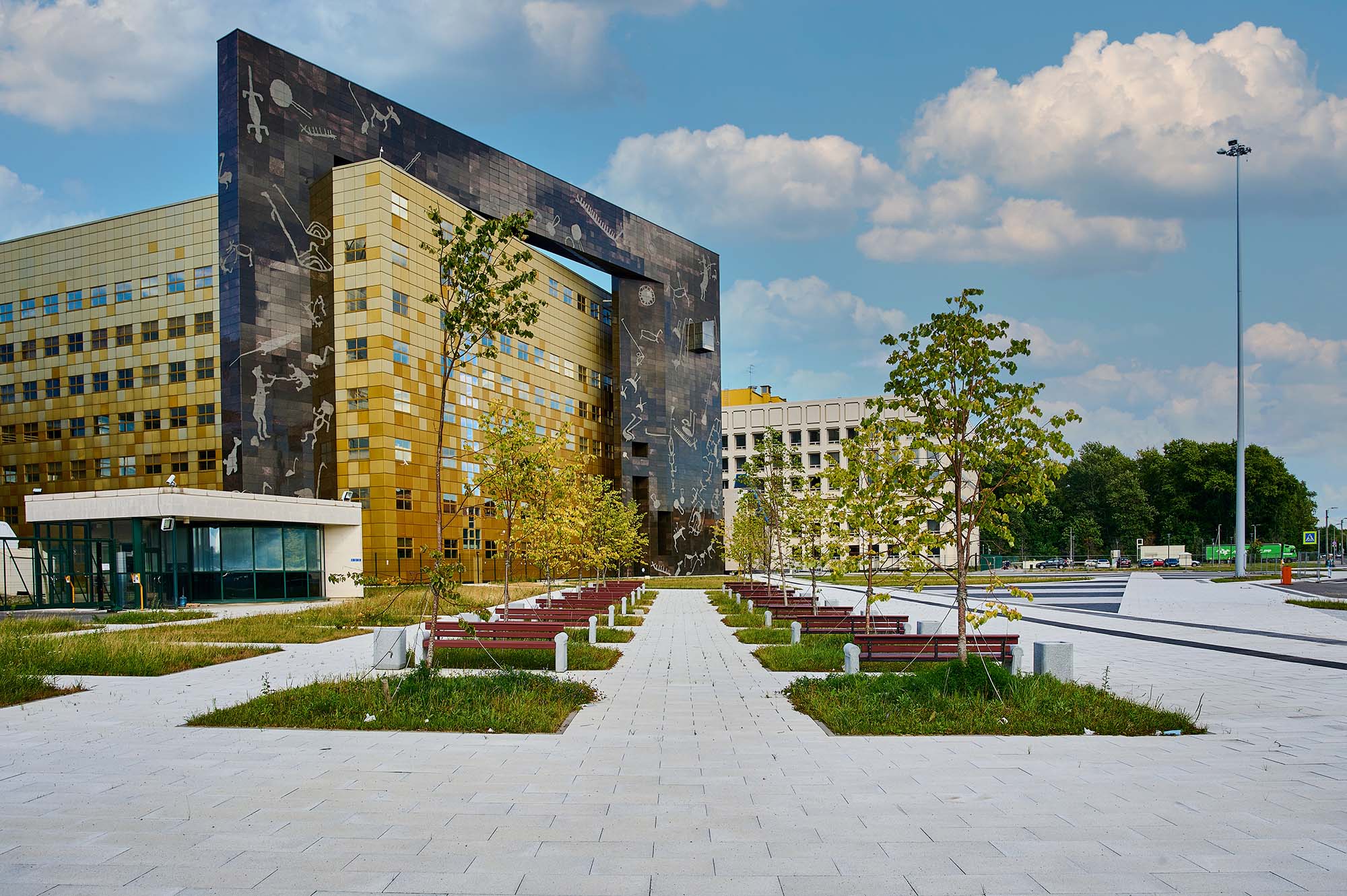 Плитка тротуарная Старый город Б.1.Фсм.8 стоунмикс белый с черным, комплект 3 шт, толщина 80 мм