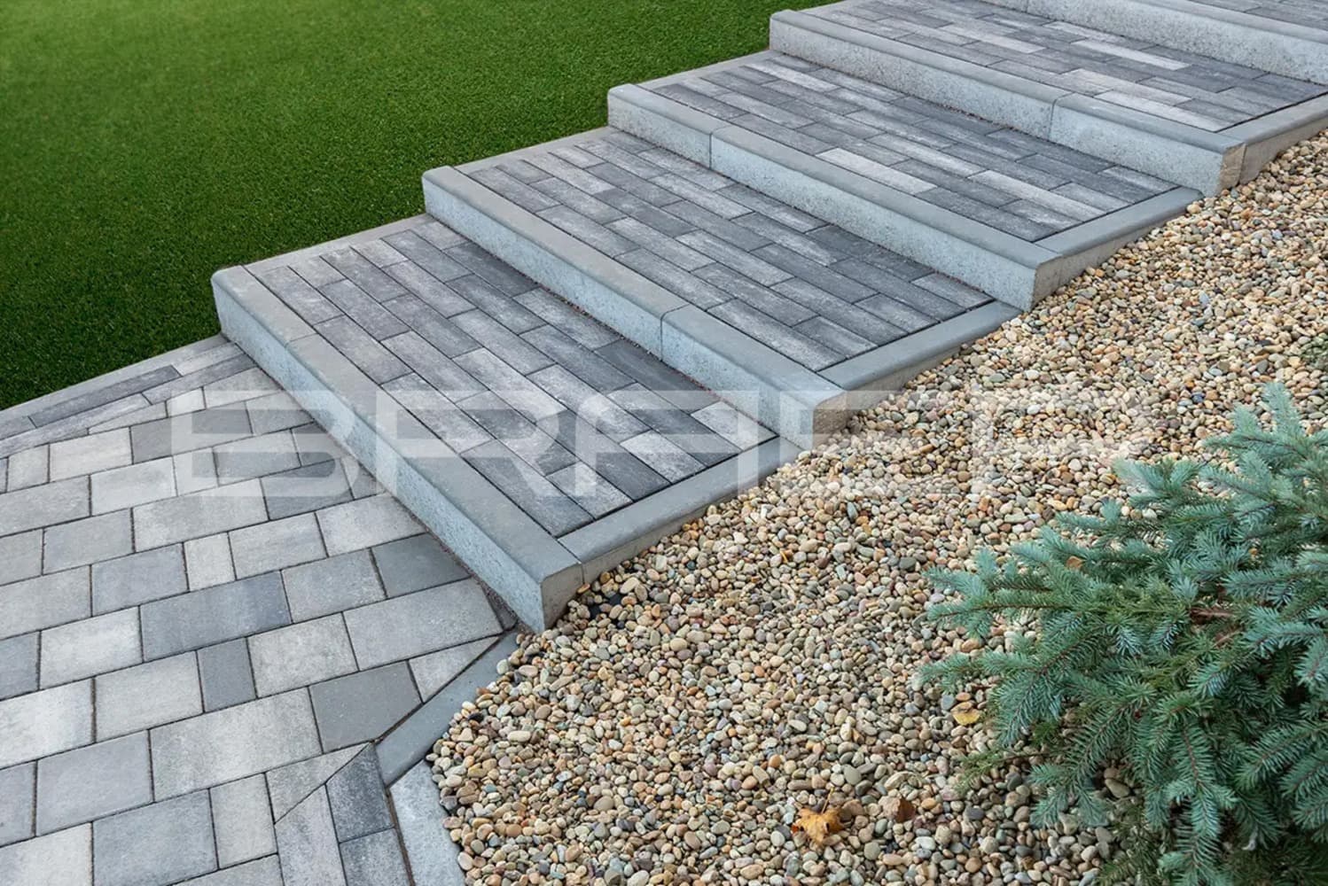 Плитка тротуарная BRAER Ригель 2.0 Color Mix Ночь 320*80*60 мм