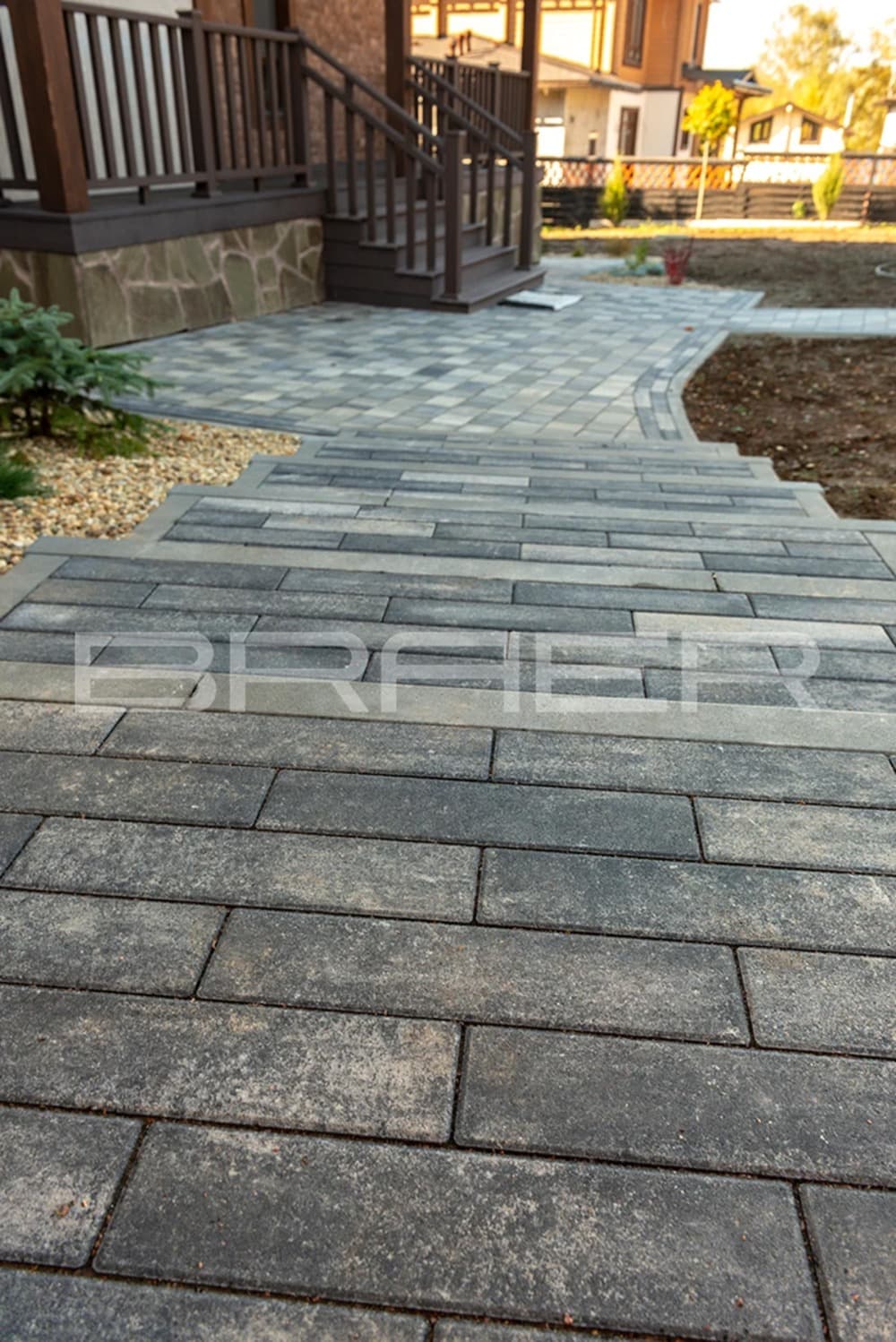 Плитка тротуарная BRAER Ригель 2.0 Color Mix Ночь 320*80*60 мм