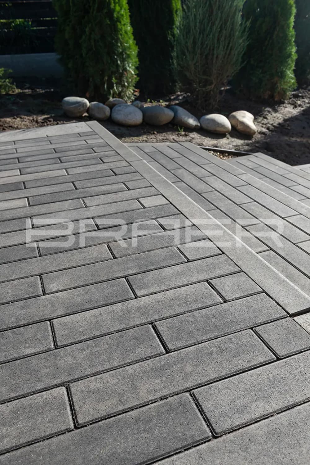 Плитка тротуарная BRAER Ригель 2.0 Color Mix Ночь 320*80*60 мм