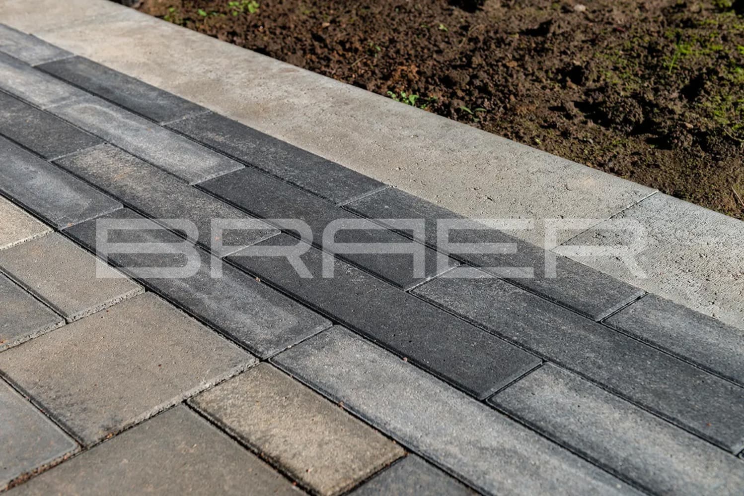 Плитка тротуарная BRAER Ригель 2.0 Color Mix Ночь 320*80*60 мм