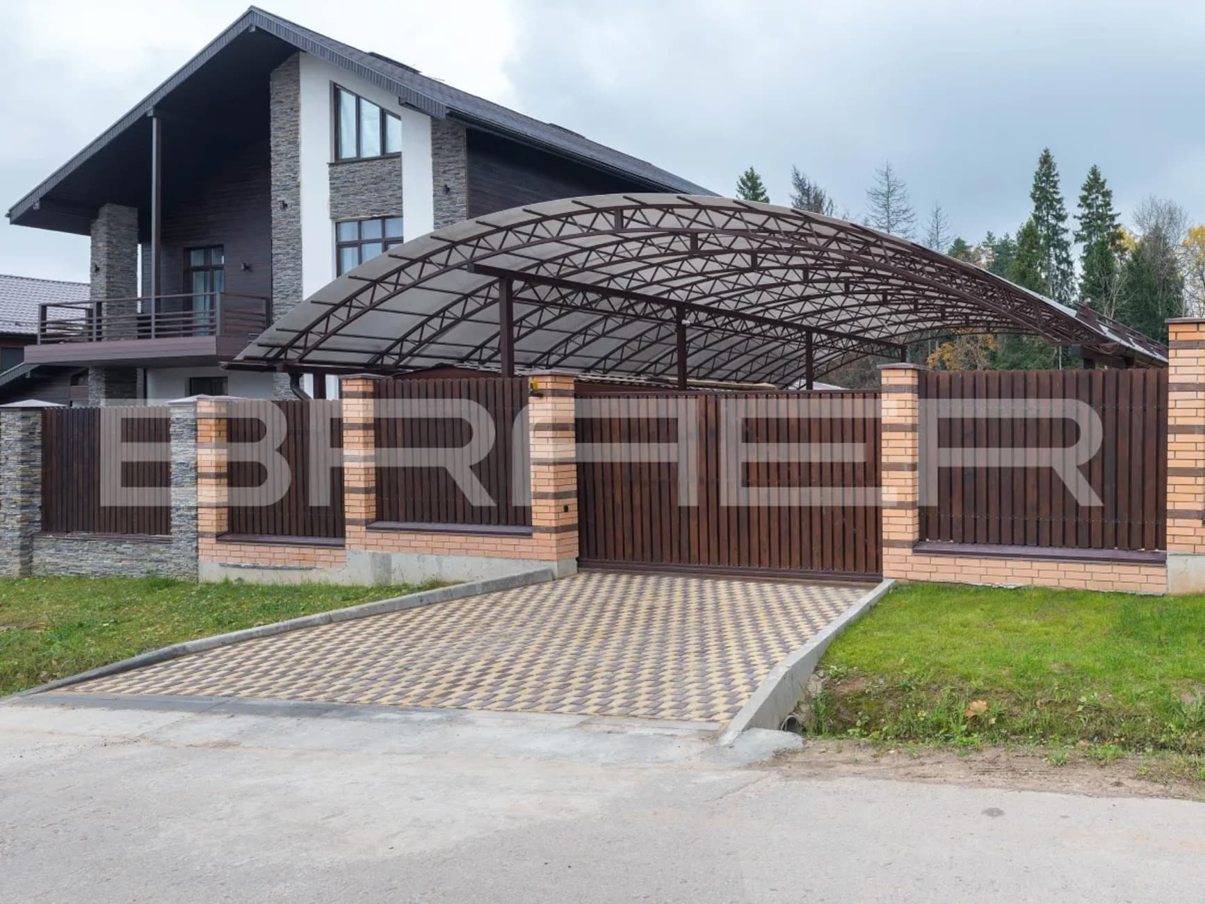 Плитка тротуарная BRAER Классико круговая винный, 73*110*115*60 мм