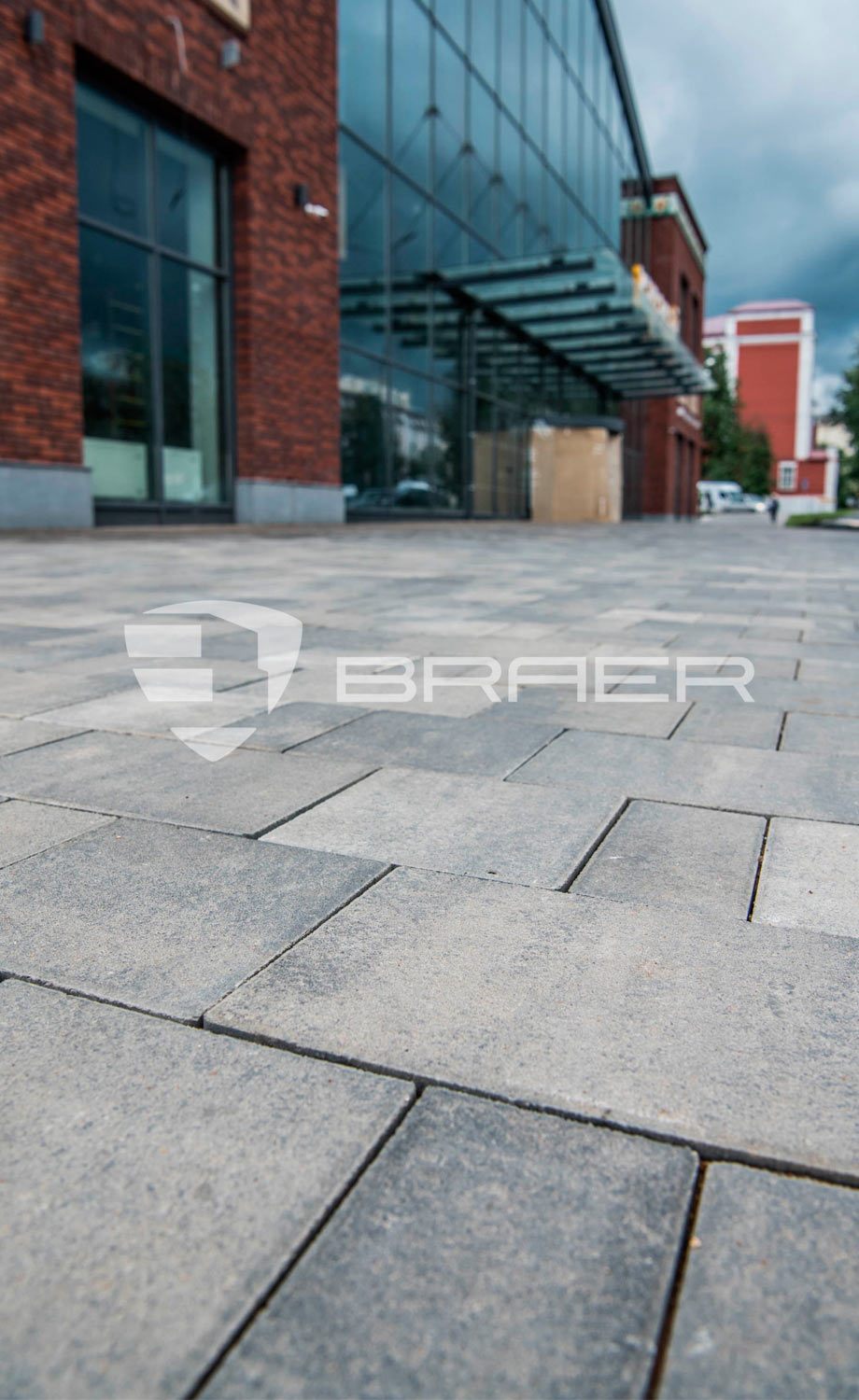 Плитка тротуарная BRAER Старый город Ландхаус Color Mix Туман, толщина 80 мм