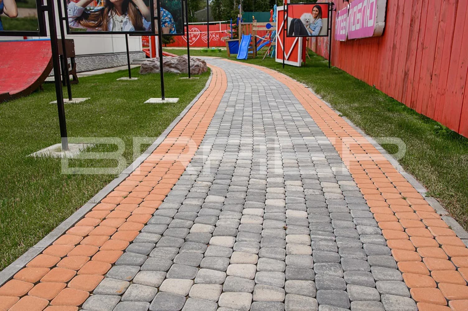 Плитка тротуарная BRAER Классико круговая белый, 73*110*115*60 мм