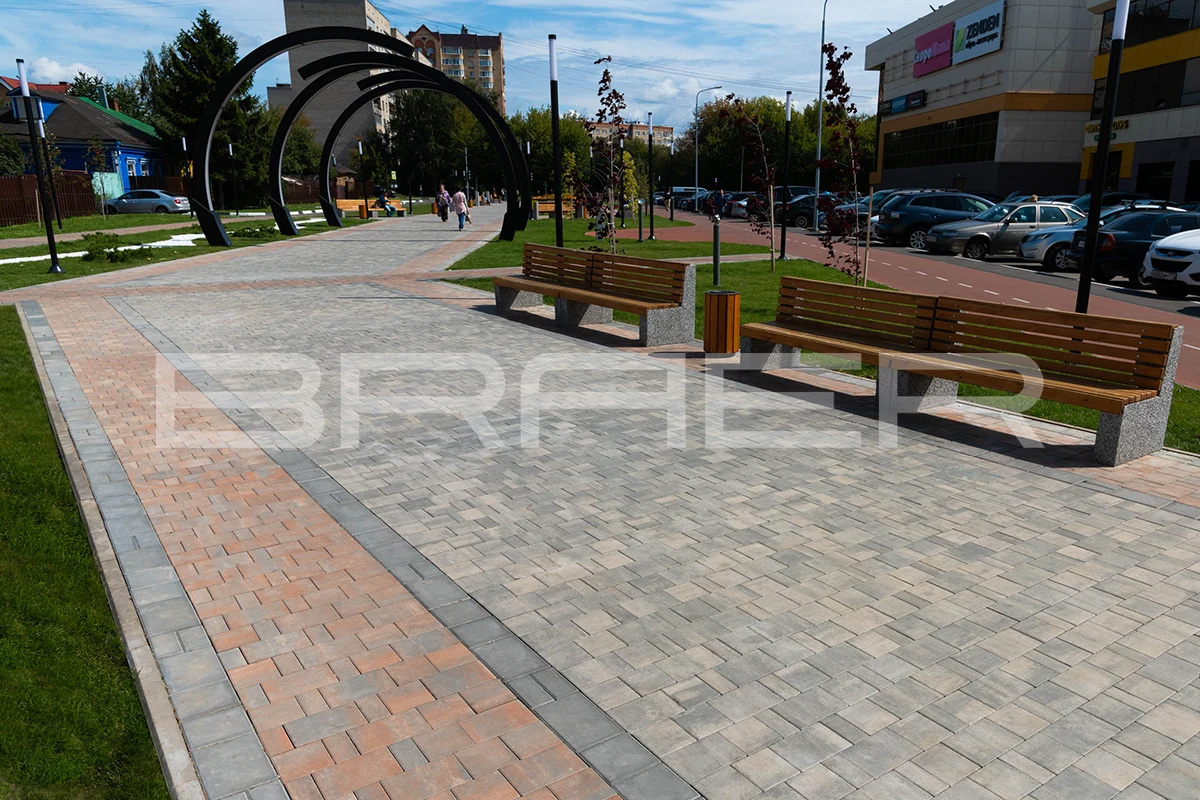 Плитка тротуарная BRAER Старый город Ландхаус Color Mix Койот, толщина 60 мм