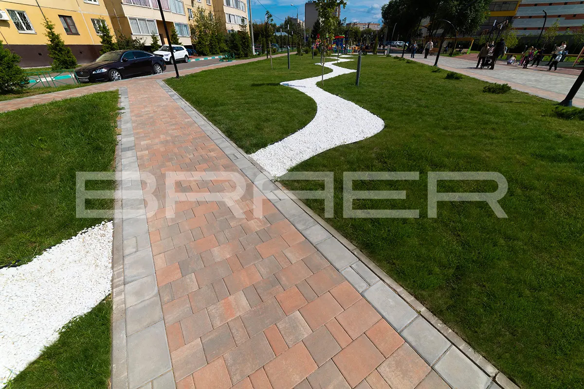Плитка тротуарная BRAER Старый город Ландхаус Color Mix Койот, толщина 60 мм
