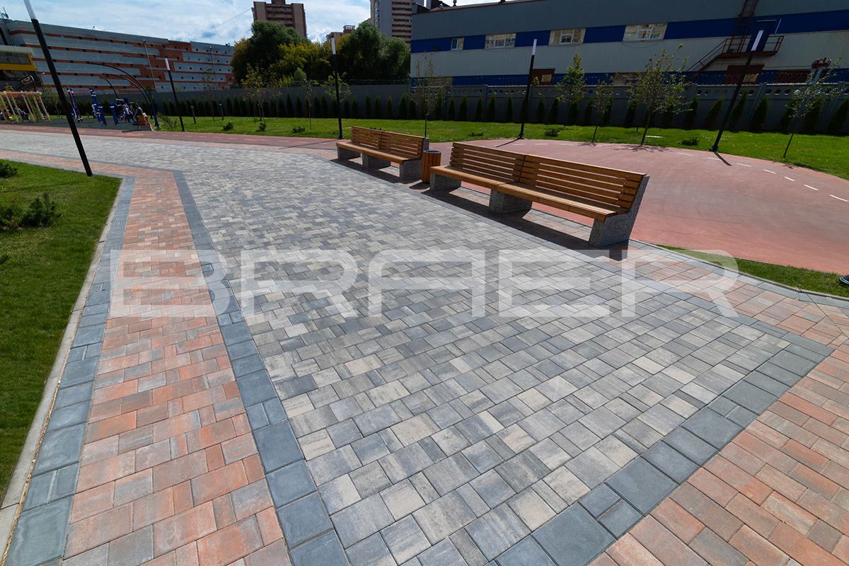 Плитка тротуарная BRAER Старый город Ландхаус Color Mix Койот, толщина 60 мм