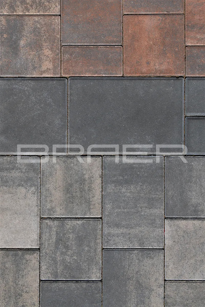 Плитка тротуарная BRAER Старый город Ландхаус Color Mix Койот, толщина 60 мм