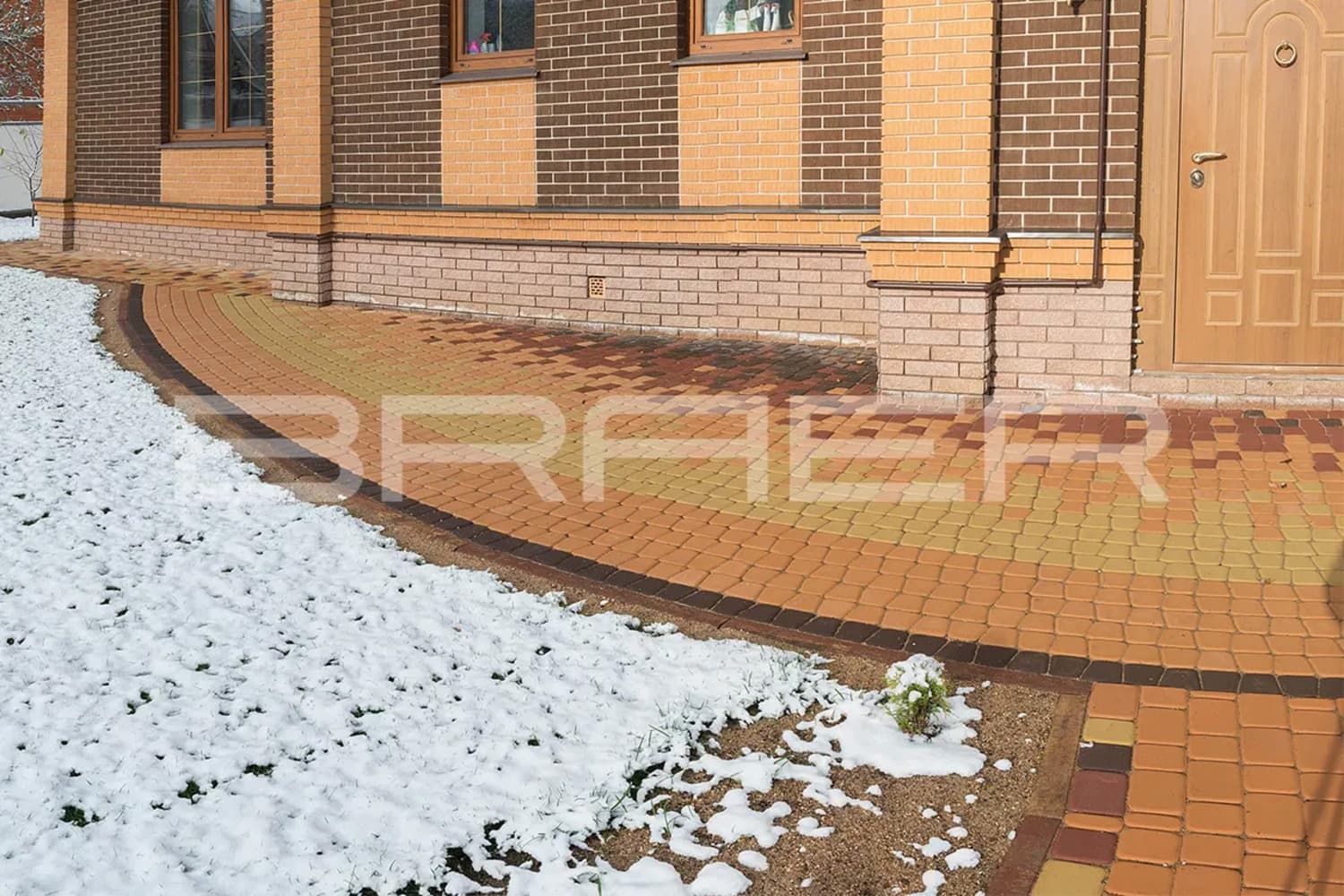 Плитка тротуарная BRAER Классико круговая винный, 73*110*115*60 мм