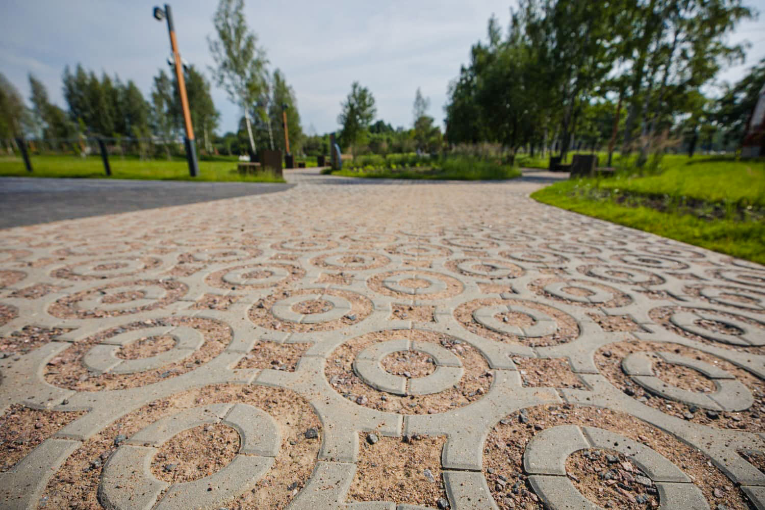 Плитка тротуарная Готика Profi, Эко-фантазия Б.3.ГР.8, серый, полный прокрас, с/ц, 300*300*80 мм