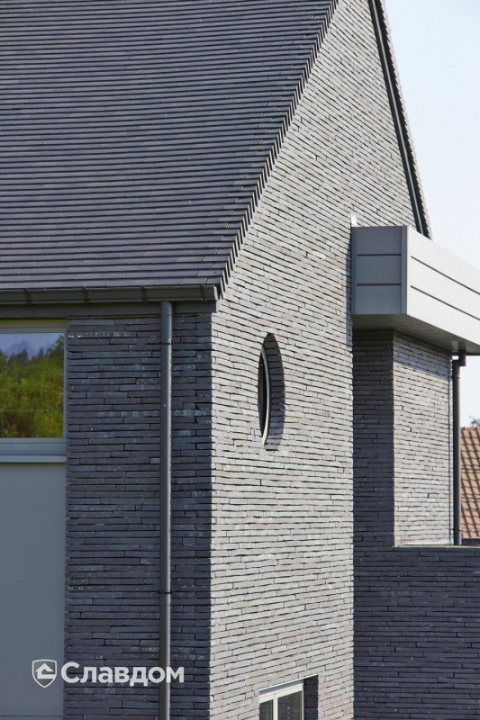Частный дом в Бьеме, Бельгия с облицовкой кирпичом Terca WASSERSTRICH GESMOORD-SPECIAL ZWART