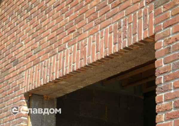 Вертикальная кладка в полтора кирпича перемычки BAUT