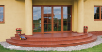 Крыльцо частного дома с облицовкой фасадной клинкерной плиткой King Klinker Dream House 01 Ruby red